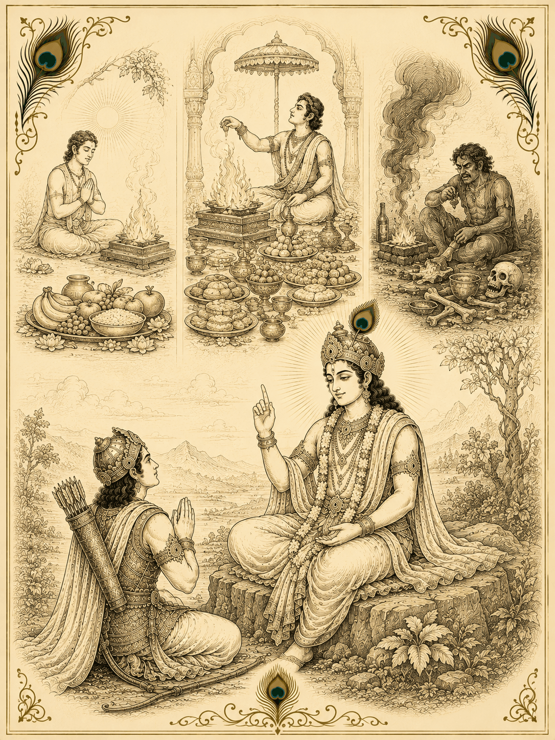Cover artwork for Bhagavad Gita chapter 17